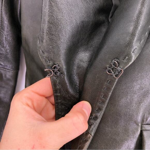 VTG INC International Concepts Leather Jacket Deep Green M - Picture 6 of 10